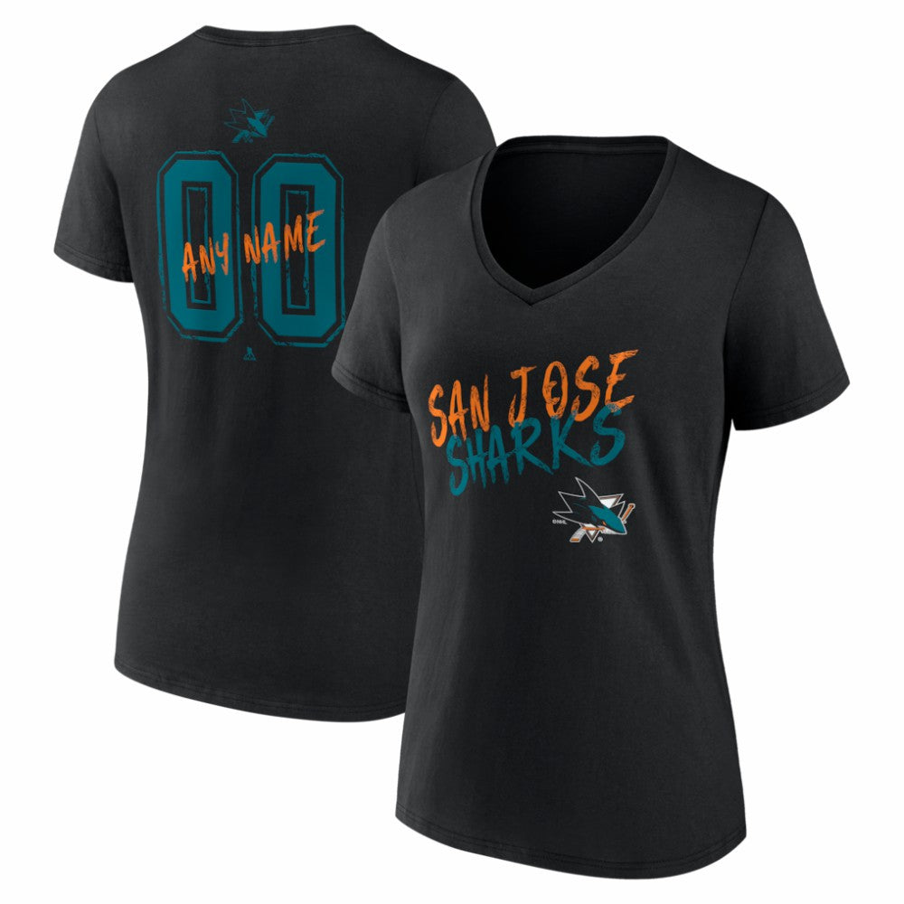 San Jose Sharks Women's Hustle Personalized Name & Number V-Neck T-Shirt -  NHL T-shirts