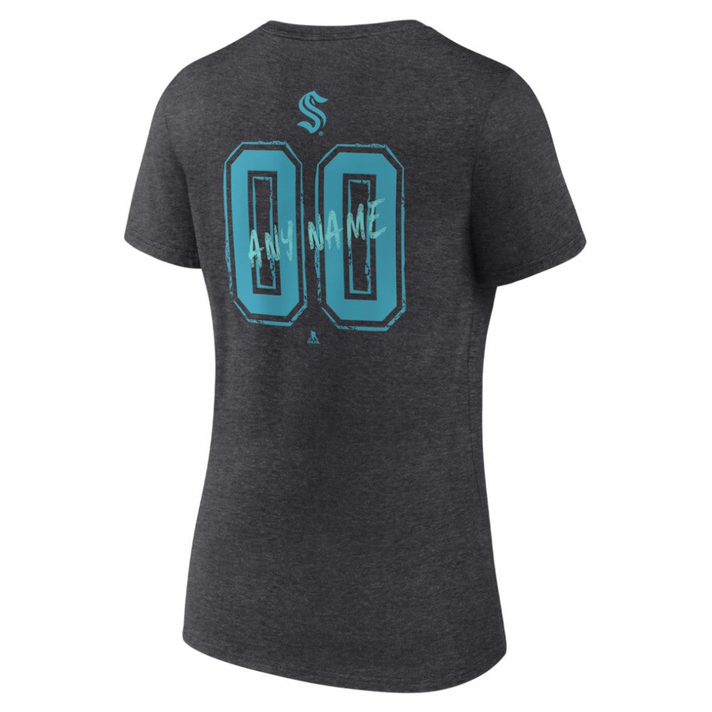 Seattle Kraken Women's Hustle Personalized Name & Number V-Neck T-Shirt -  NHL T-shirts