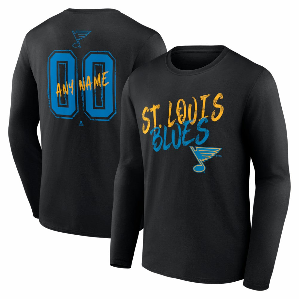 St. Louis Blues Hustle Personalized Name & Number Long Sleeve T-Shirt -  NHL T-shirts
