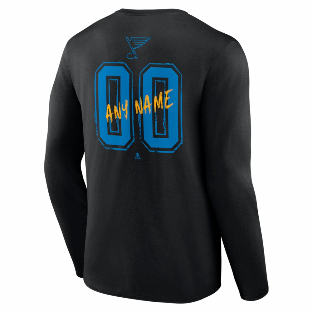 St. Louis Blues Hustle Personalized Name & Number Long Sleeve T-Shirt -  NHL T-shirts