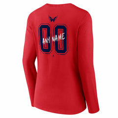 Washington Capitals Women's Hustle Personalized Name & Number Long Sleeve V-Neck T-Shirt -  NHL T-shirts