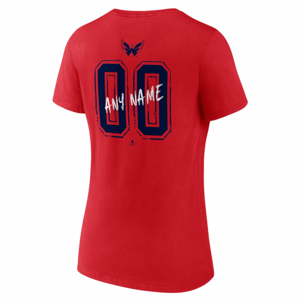 Washington Capitals Women's Hustle Personalized Name & Number V-Neck T-Shirt -  NHL T-shirts