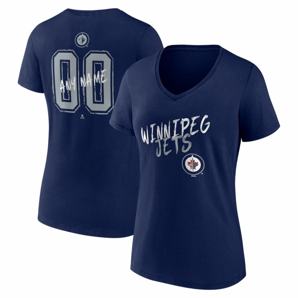 Winnipeg Jets Women's Hustle Personalized Name & Number V-Neck T-Shirt -  NHL T-shirts