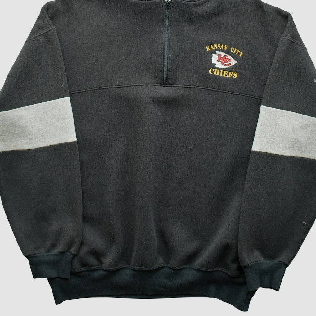 Kansas City Chiefs Dodger 90s Hooded 1/4 Zip Sweatshirt | NFL Hot