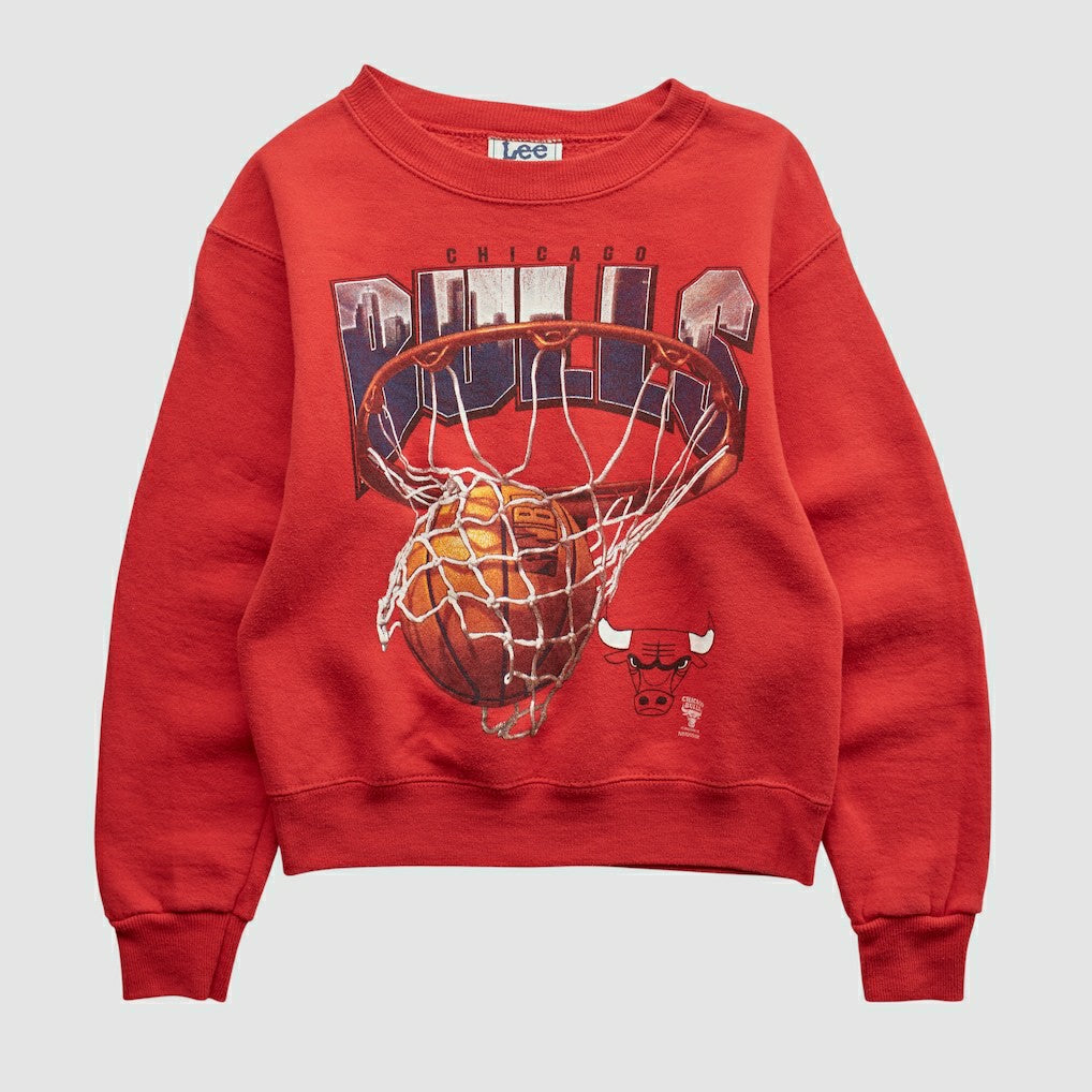 Red Chicago Bulls Lee Apparel 90s Pullover Sweatshirt | NBA