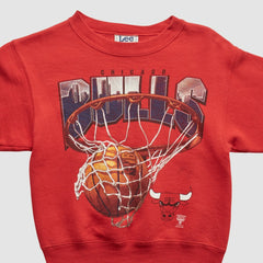 Red Chicago Bulls Lee Apparel 90s Pullover Sweatshirt | NBA