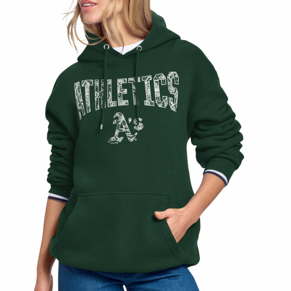 Athletics Starter Women's Lace Team Lockup Fleece Hoodie - MLB Hoodies