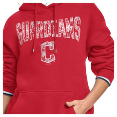 Cleveland Guardians Starter Women's Lace Team Lockup Fleece Hoodie - MLB Hoodies