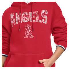 Los Angeles Angels Starter Women's Lace Team Lockup Fleece Hoodie - MLB Hoodies