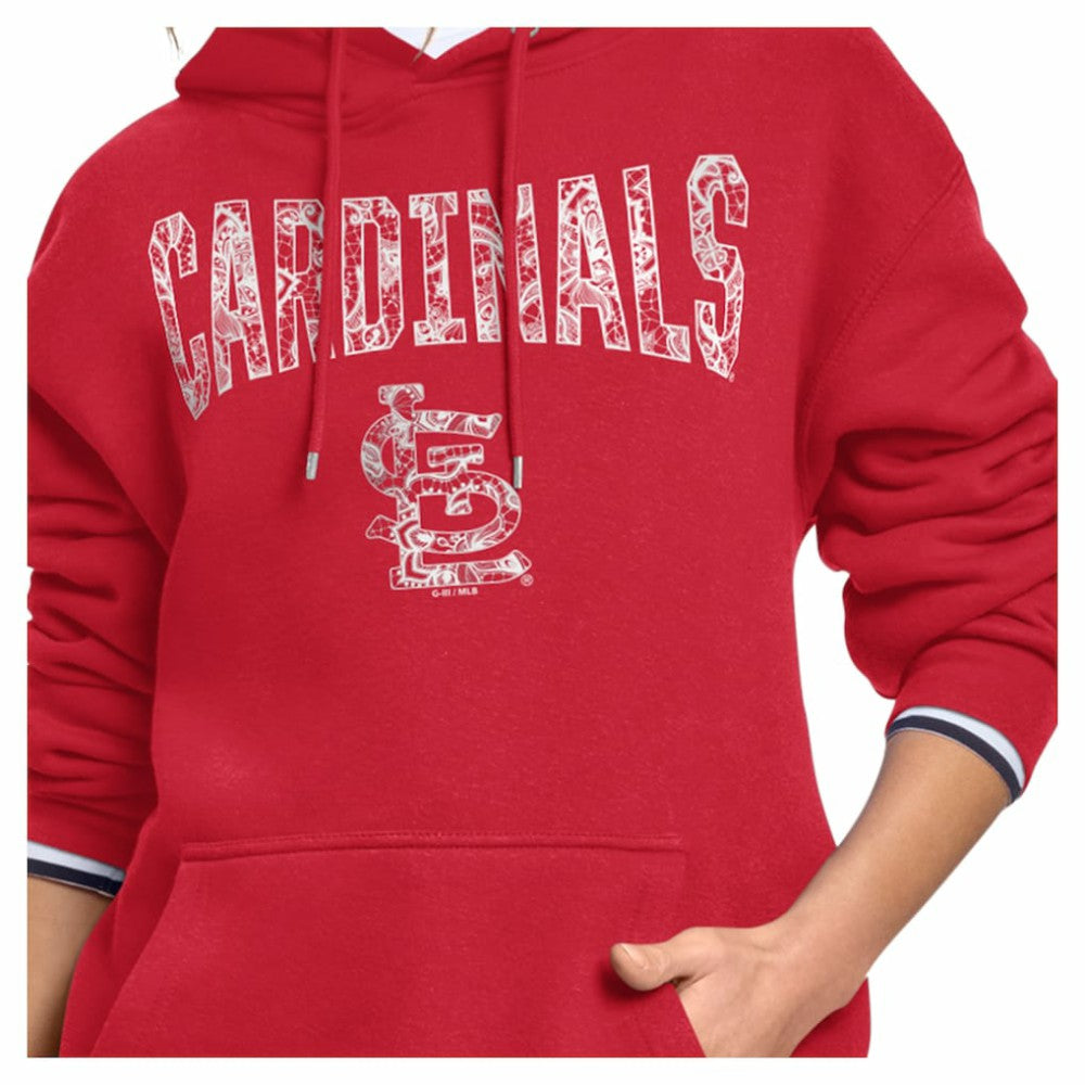 St. Louis Cardinals Starter Women's Lace Team Lockup Fleece Hoodie - MLB Hoodies