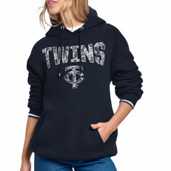 Minnesota Twins Starter Women's Lace Team Lockup Fleece Hoodie - MLB Hoodies