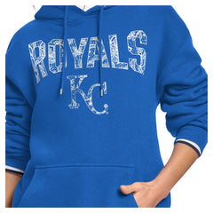 Kansas City Royals Starter Women's Lace Team Lockup Fleece Hoodie - MLB Hoodies
