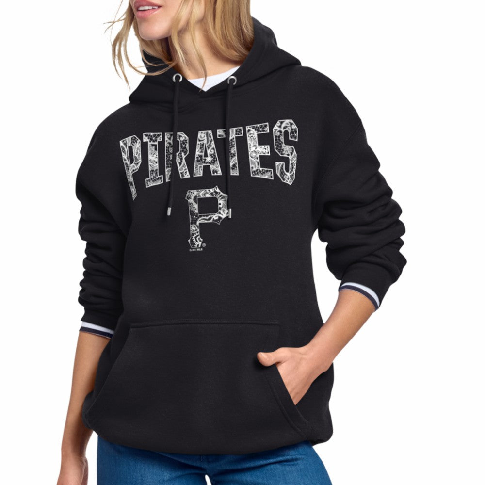 Pittsburgh Pirates Starter Women's Lace Team Lockup Fleece Hoodie - MLB Hoodies