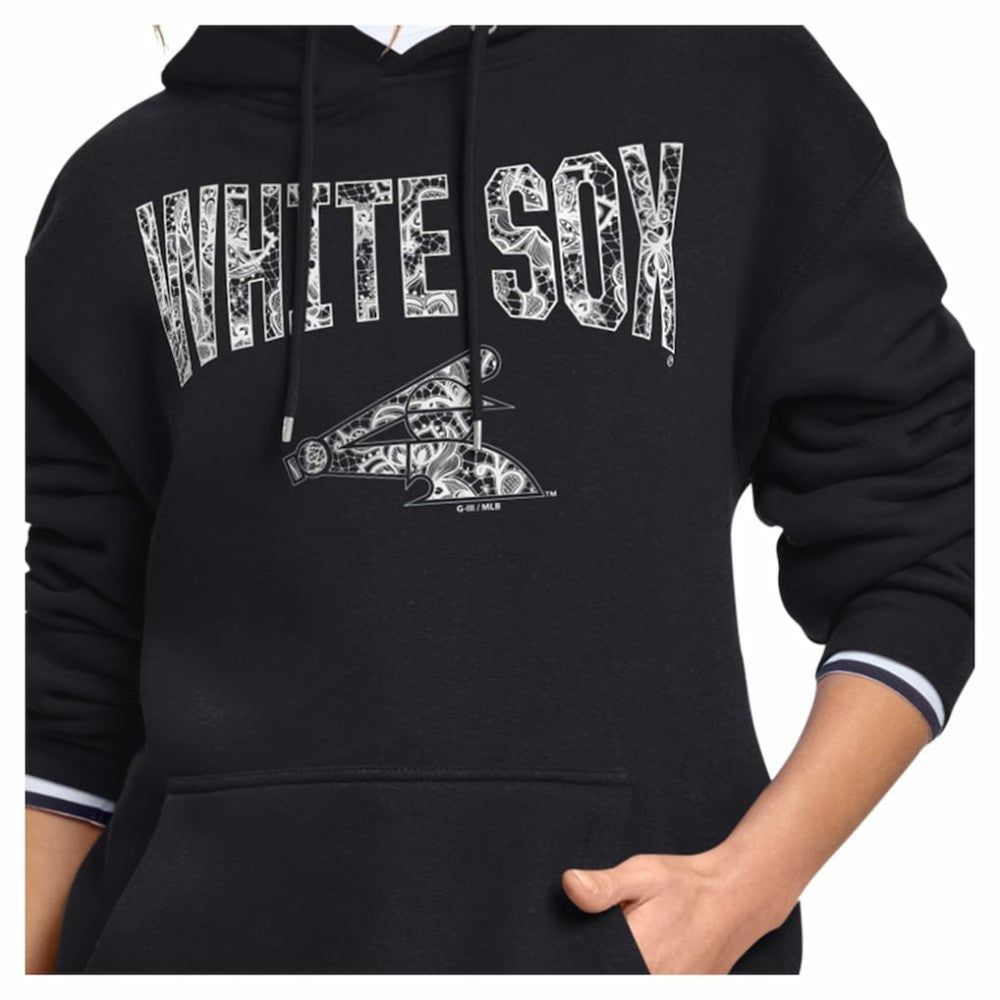 Chicago White Sox Starter Women's Lace Team Lockup Fleece Hoodie - MLB Hoodies