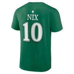 Denver Broncos Bo Nix  St. Patrick's Day Icon Name & Number T-Shirt | NFL Discount