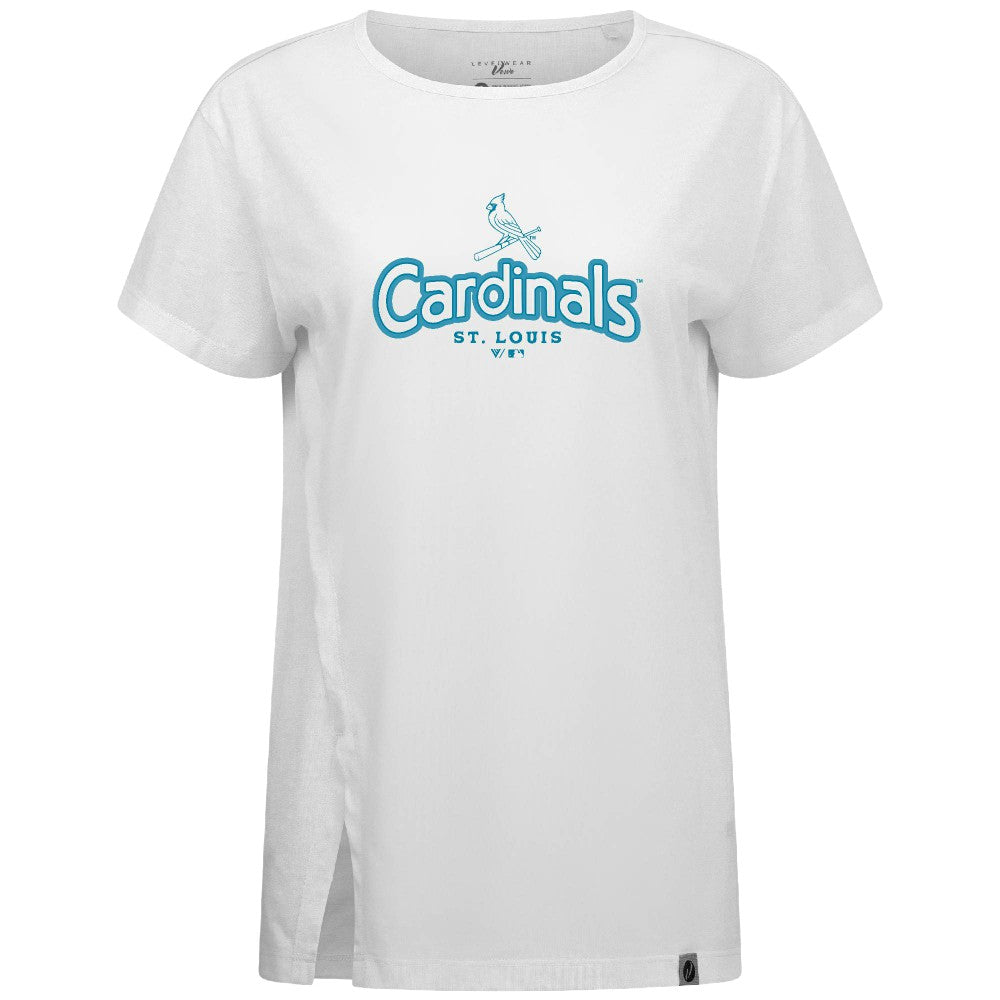 St. Louis Cardinals Levelwear Women's Blue Haven Influx Cornerstone T-Shirt - MLB T-shirts