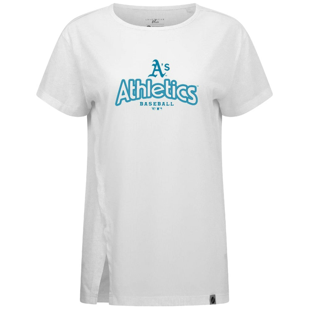 Athletics Levelwear Women's Blue Haven Influx Cornerstone T-Shirt - MLB T-shirts
