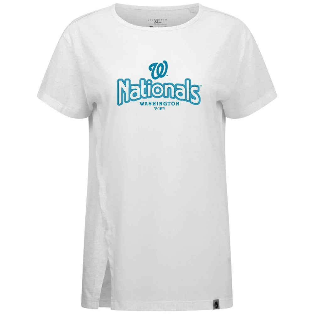 Washington Nationals Levelwear Women's Blue Haven Influx Cornerstone T-Shirt - MLB T-shirts