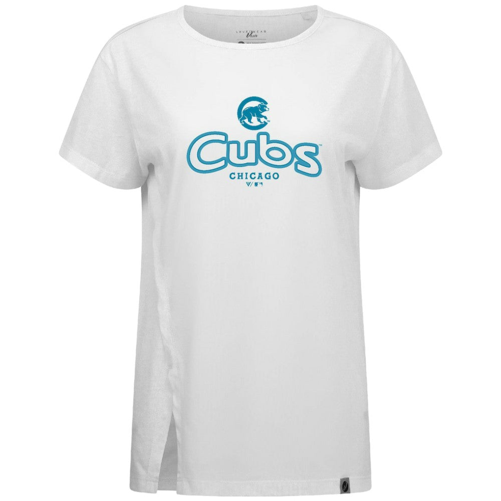 Chicago Cubs Levelwear Women's Blue Haven Influx Cornerstone T-Shirt - MLB T-shirts