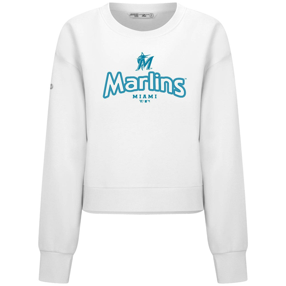 Miami Marlins Levelwear Women's Judd Cornerstone Cropped Sweatshirt - MLB Sweatshirts