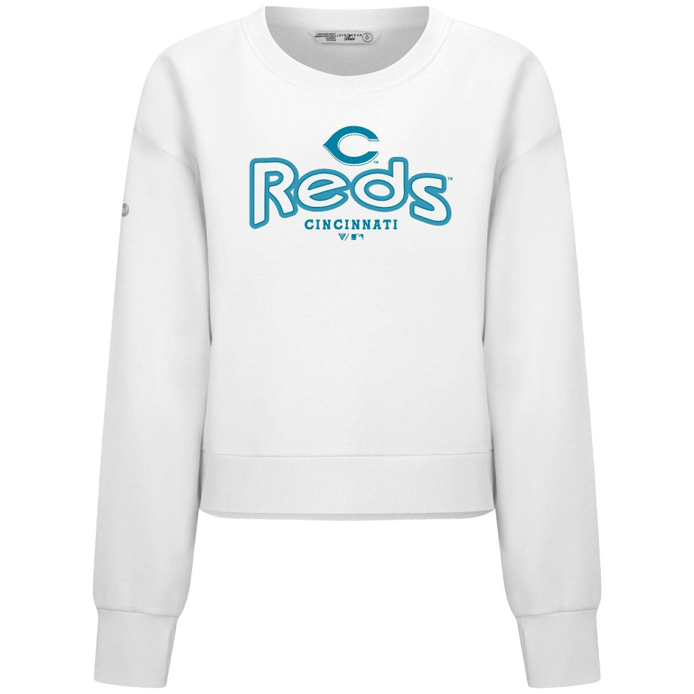 Cincinnati Reds Levelwear Women's Judd Cornerstone Cropped Sweatshirt - MLB Sweatshirts