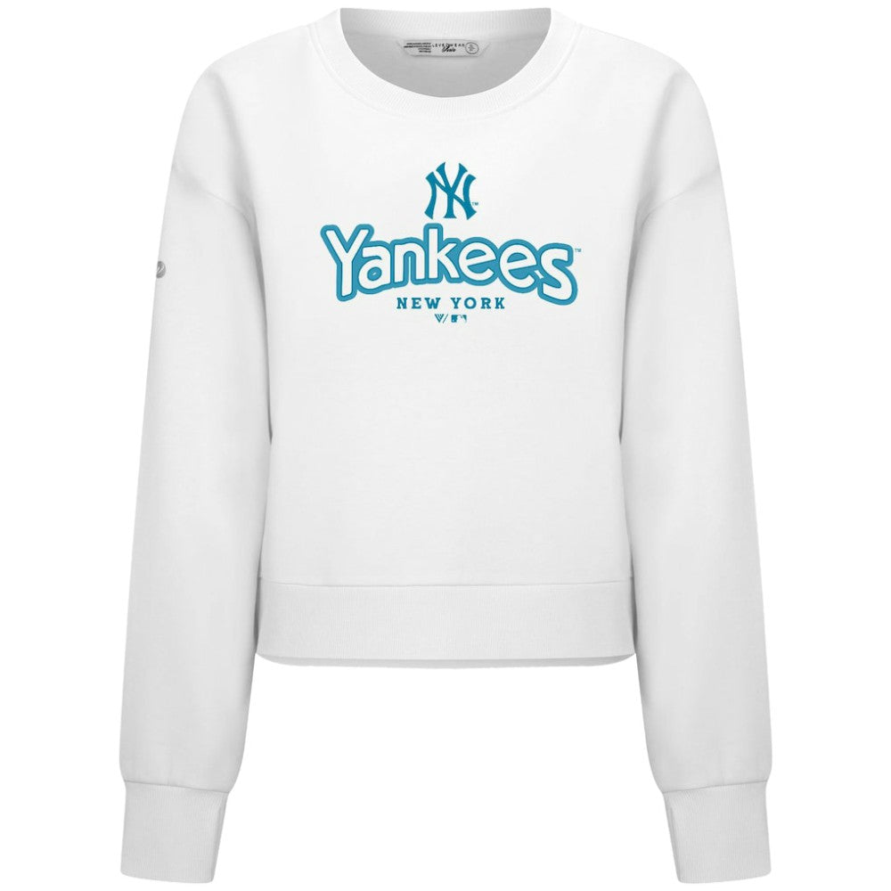 New York Yankees Levelwear Women's Judd Cornerstone Cropped Sweatshirt - MLB Sweatshirts