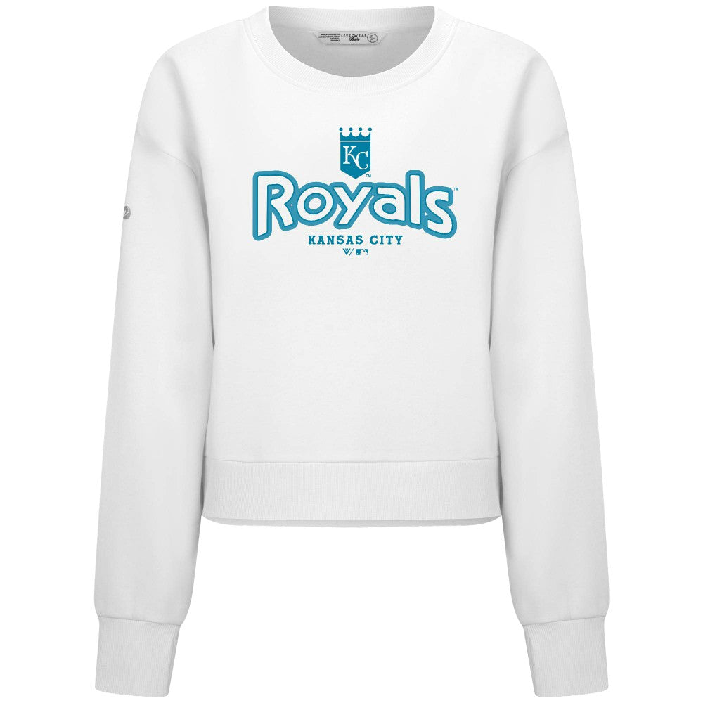 Kansas City Royals Levelwear Women's Judd Cornerstone Cropped Sweatshirt - MLB Sweatshirts