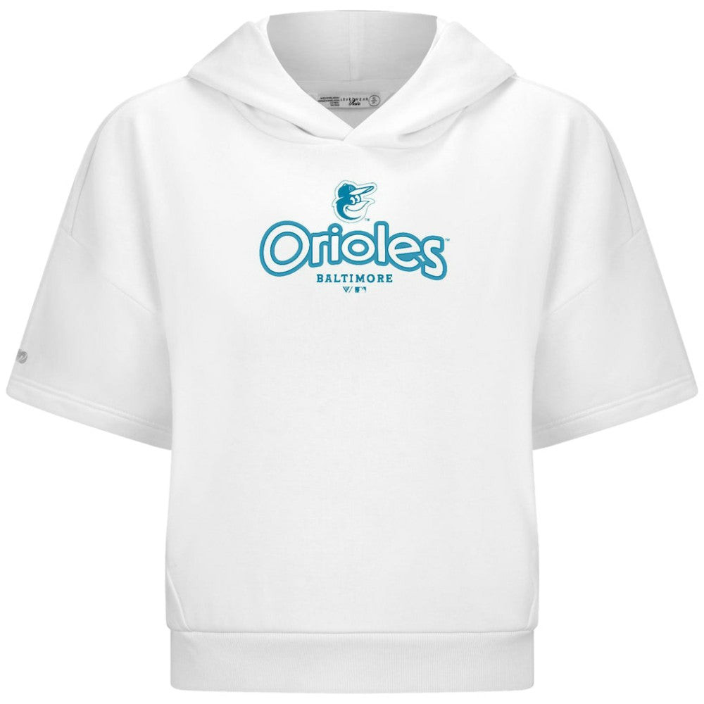 Baltimore Orioles Levelwear Women's Amber Short Sleeve Cornerstone Hoodie - MLB Hoodies