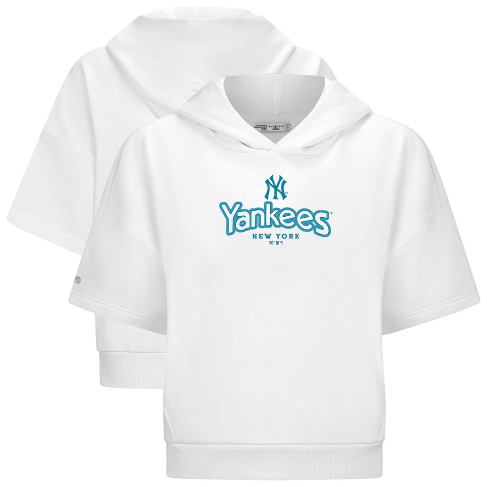 New York Yankees Levelwear Women's Amber Short Sleeve Cornerstone Hoodie - MLB Hoodies