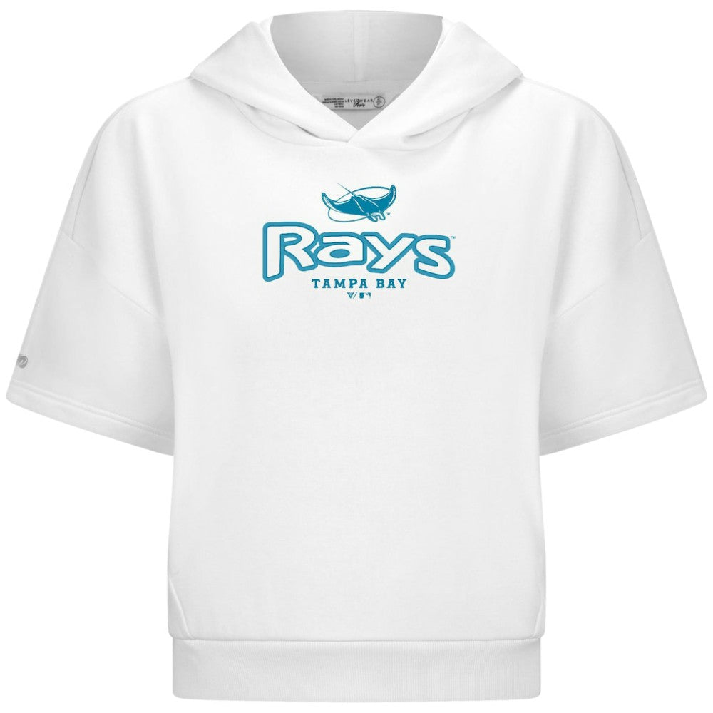 Tampa Bay Rays Levelwear Women's Amber Short Sleeve Cornerstone Hoodie - MLB Hoodies