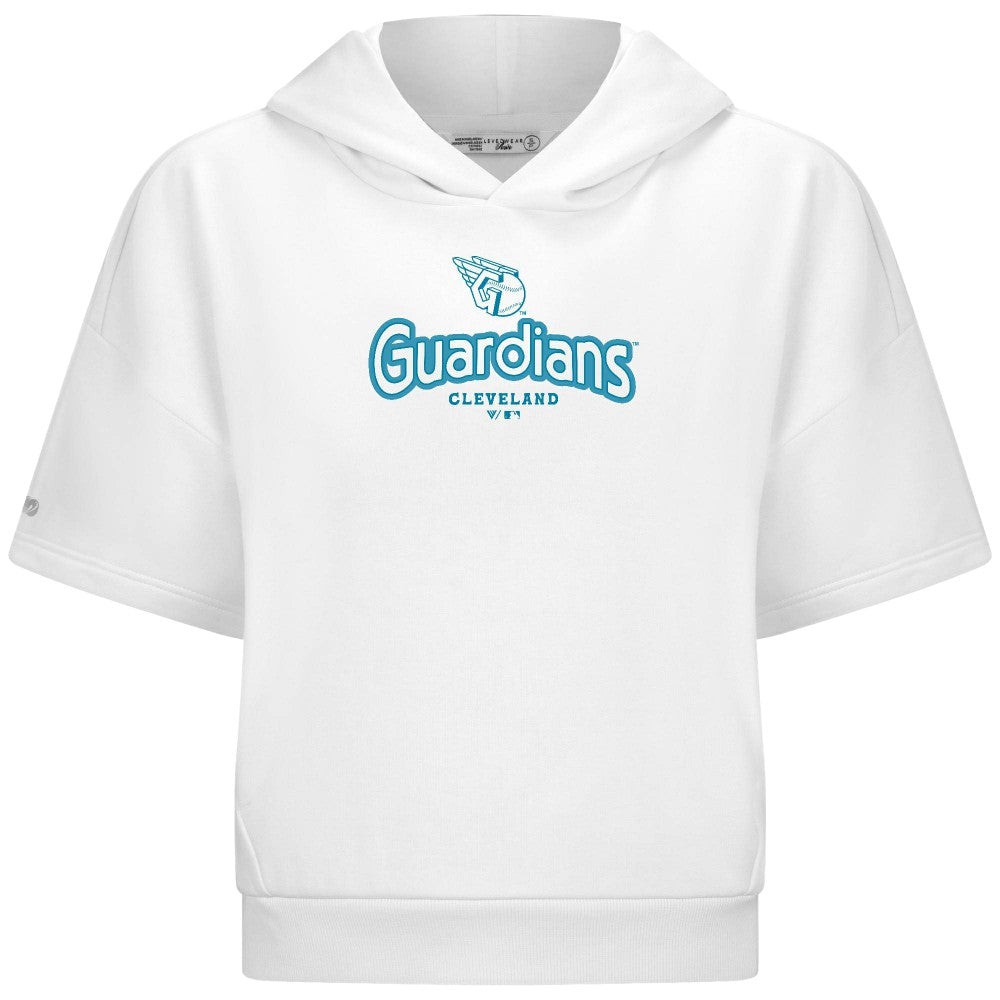 Cleveland Guardians Levelwear Women's Amber Short Sleeve Cornerstone Hoodie - MLB Hoodies