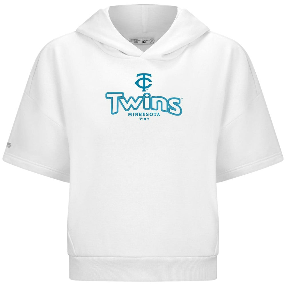 Minnesota Twins Levelwear Women's Amber Short Sleeve Cornerstone Hoodie - MLB Hoodies