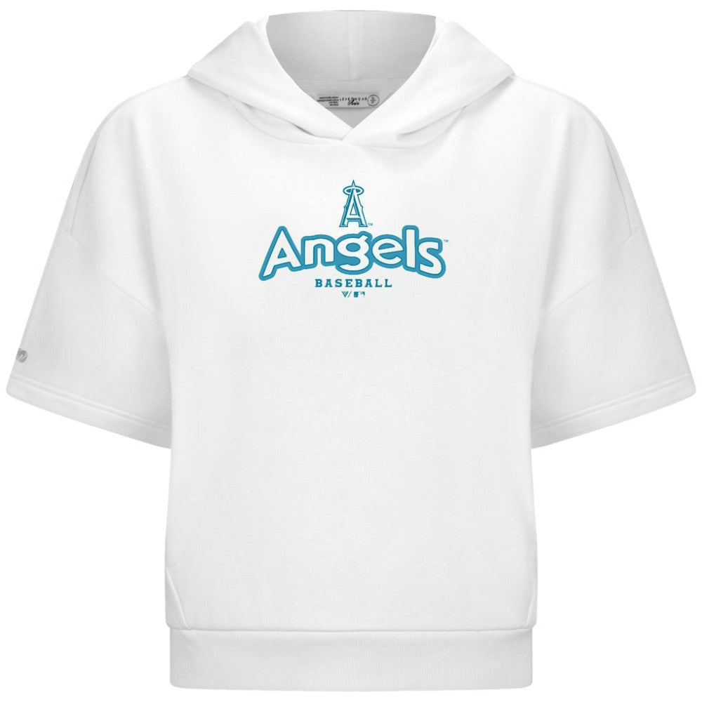 Los Angeles Angels Levelwear Women's Amber Short Sleeve Cornerstone Hoodie - MLB Hoodies