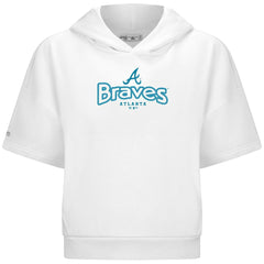 Atlanta Braves Levelwear Women's Amber Short Sleeve Cornerstone Hoodie - MLB Hoodies