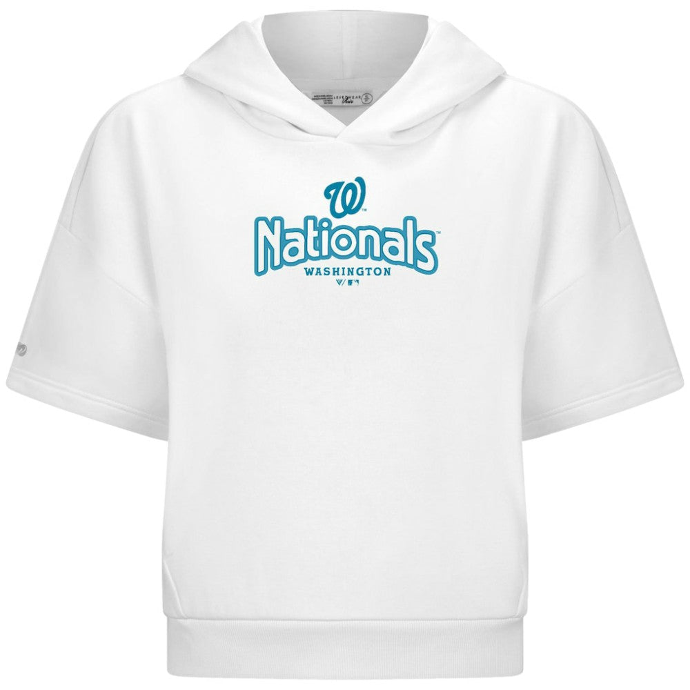 Washington Nationals Levelwear Women's Amber Short Sleeve Cornerstone Hoodie - MLB Hoodies