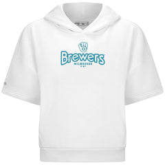 Milwaukee Brewers Levelwear Women's Amber Short Sleeve Cornerstone Hoodie - MLB Hoodies