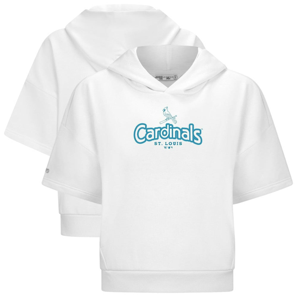 St. Louis Cardinals Levelwear Women's Amber Short Sleeve Cornerstone Hoodie - MLB Hoodies