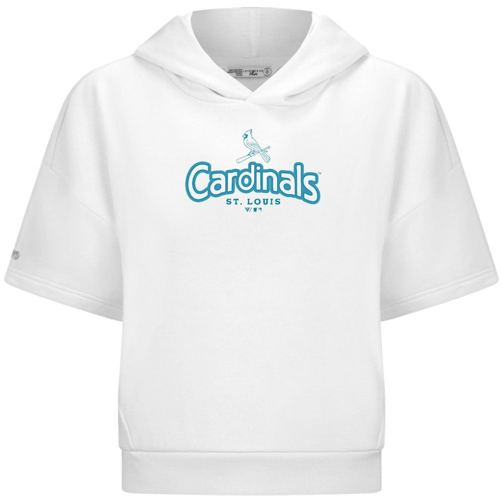 St. Louis Cardinals Levelwear Women's Amber Short Sleeve Cornerstone Hoodie - MLB Hoodies