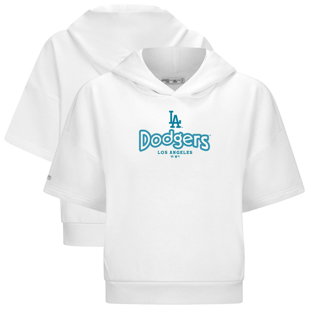 Los Angeles Dodgers Levelwear Women's Amber Short Sleeve Cornerstone Hoodie - MLB Hoodies
