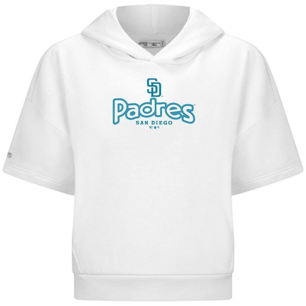 San Diego Padres Levelwear Women's Amber Short Sleeve Cornerstone Hoodie - MLB Hoodies