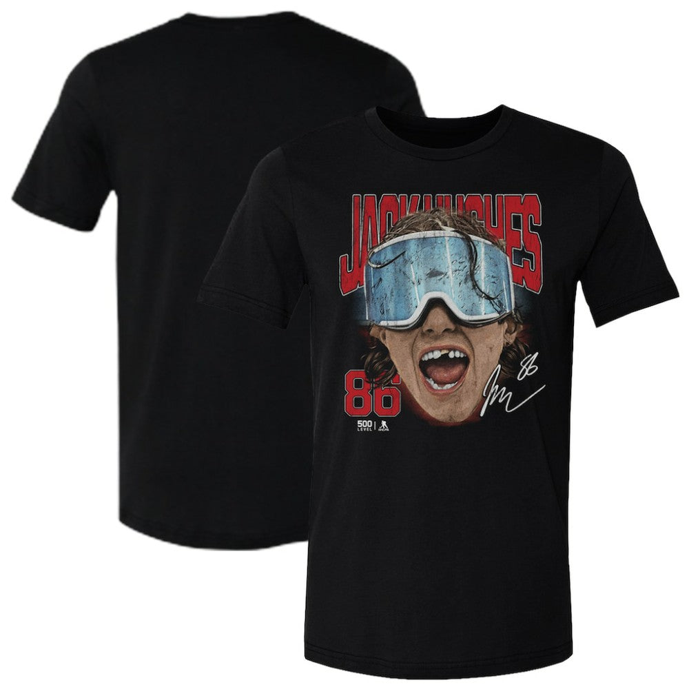 Jack Hughes US Men's Hockey 500 Level Goggles T-Shirt -  NHL T-shirts
