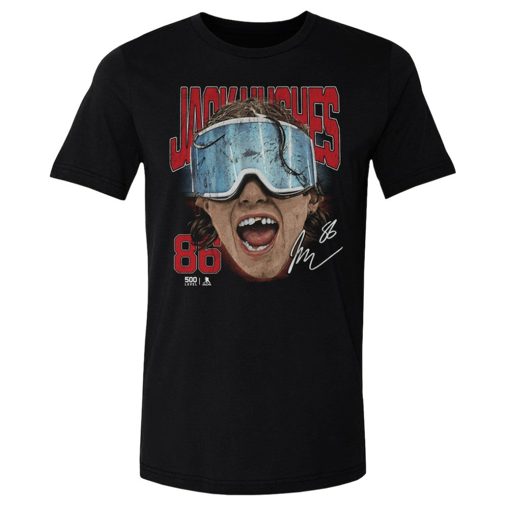 Jack Hughes US Men's Hockey 500 Level Goggles T-Shirt -  NHL T-shirts