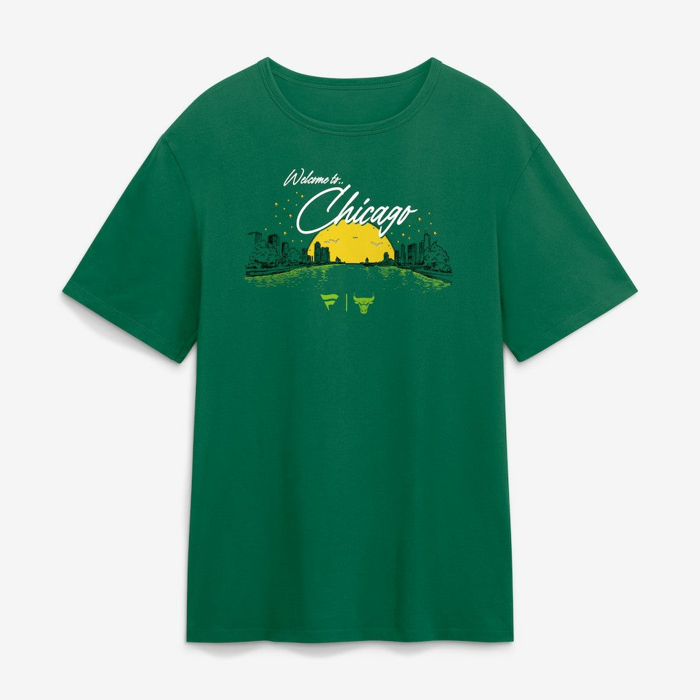 Green Chicago Bulls St. Patrick's Day Green River T-Shirt sale | NBA