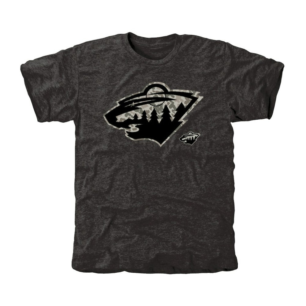 Men's Minnesota Wild Black Rink Warrior Tri-Blend T-Shirt -  NHL T-shirts