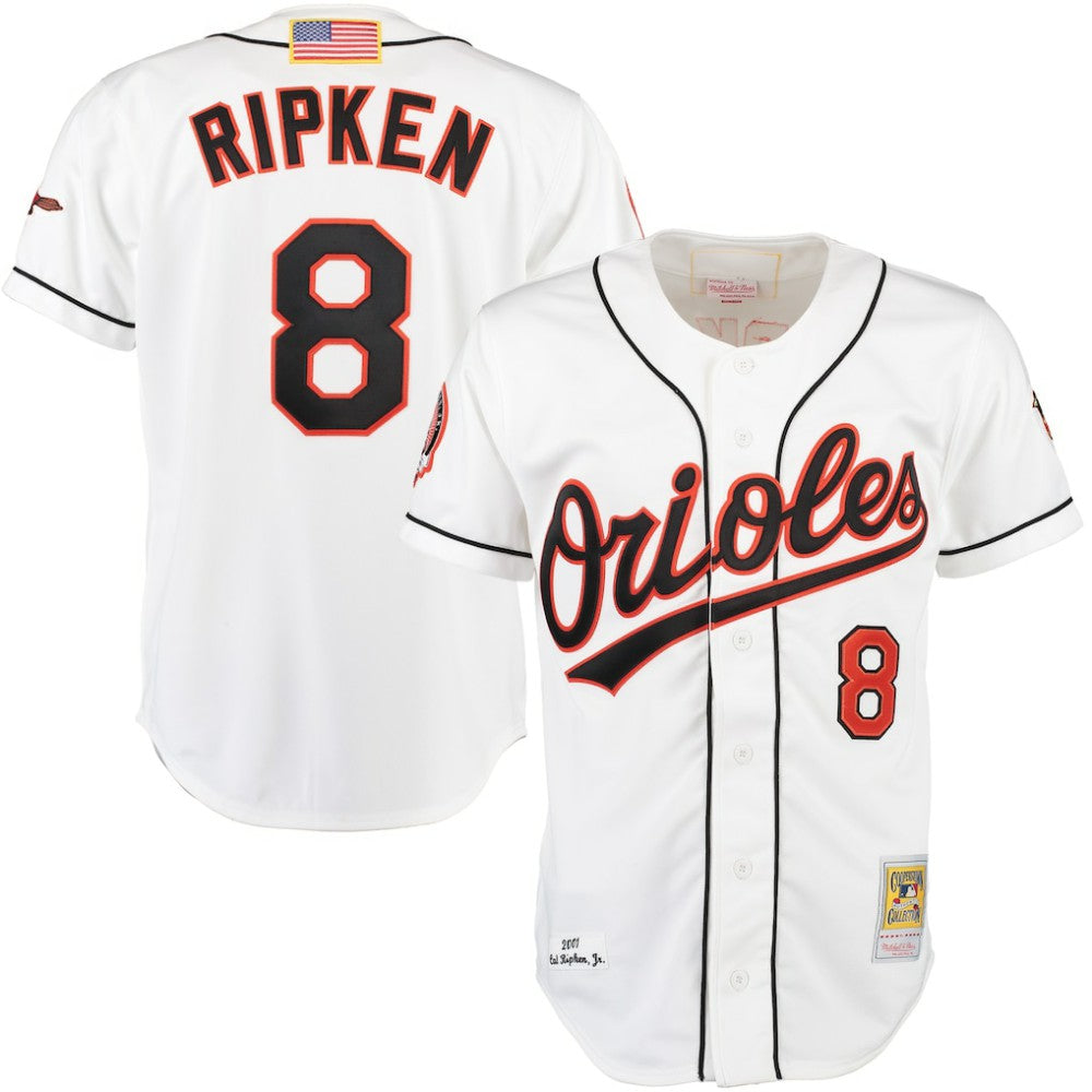 Cal Ripken Baltimore Orioles Mitchell & Ness Home Authentic Jersey - MLB Jerseys