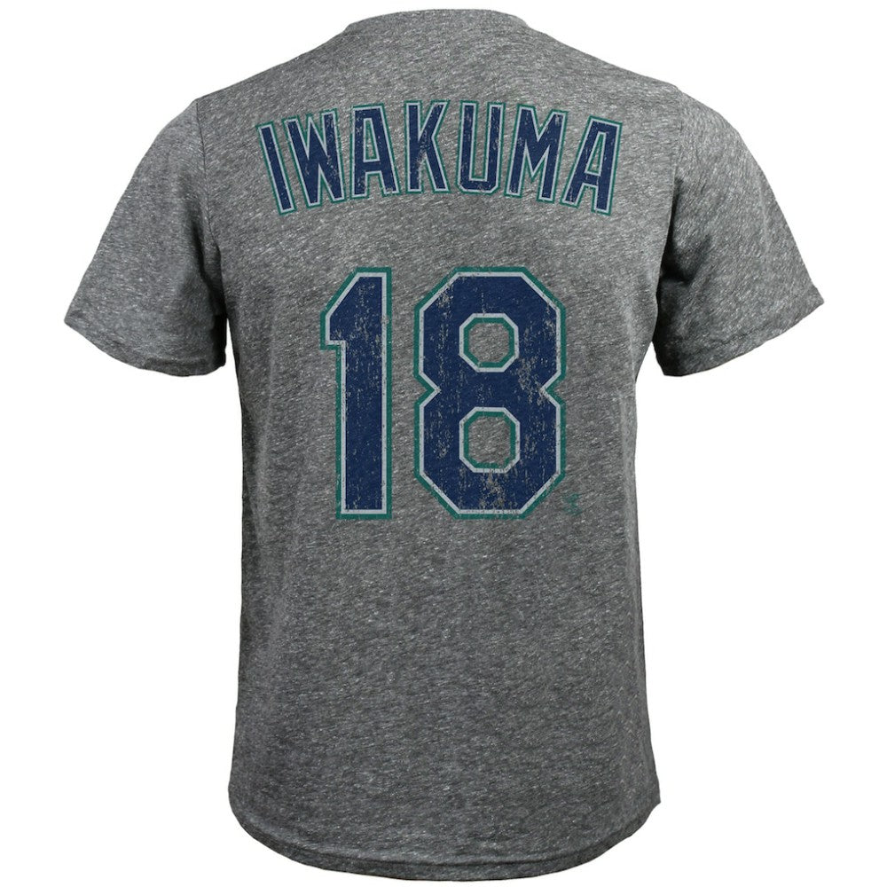 Hisashi Iwakuma Seattle Mariners Majestic Threads Premium Tri-Blend Name & Number T-Shirt - MLB T-shirts