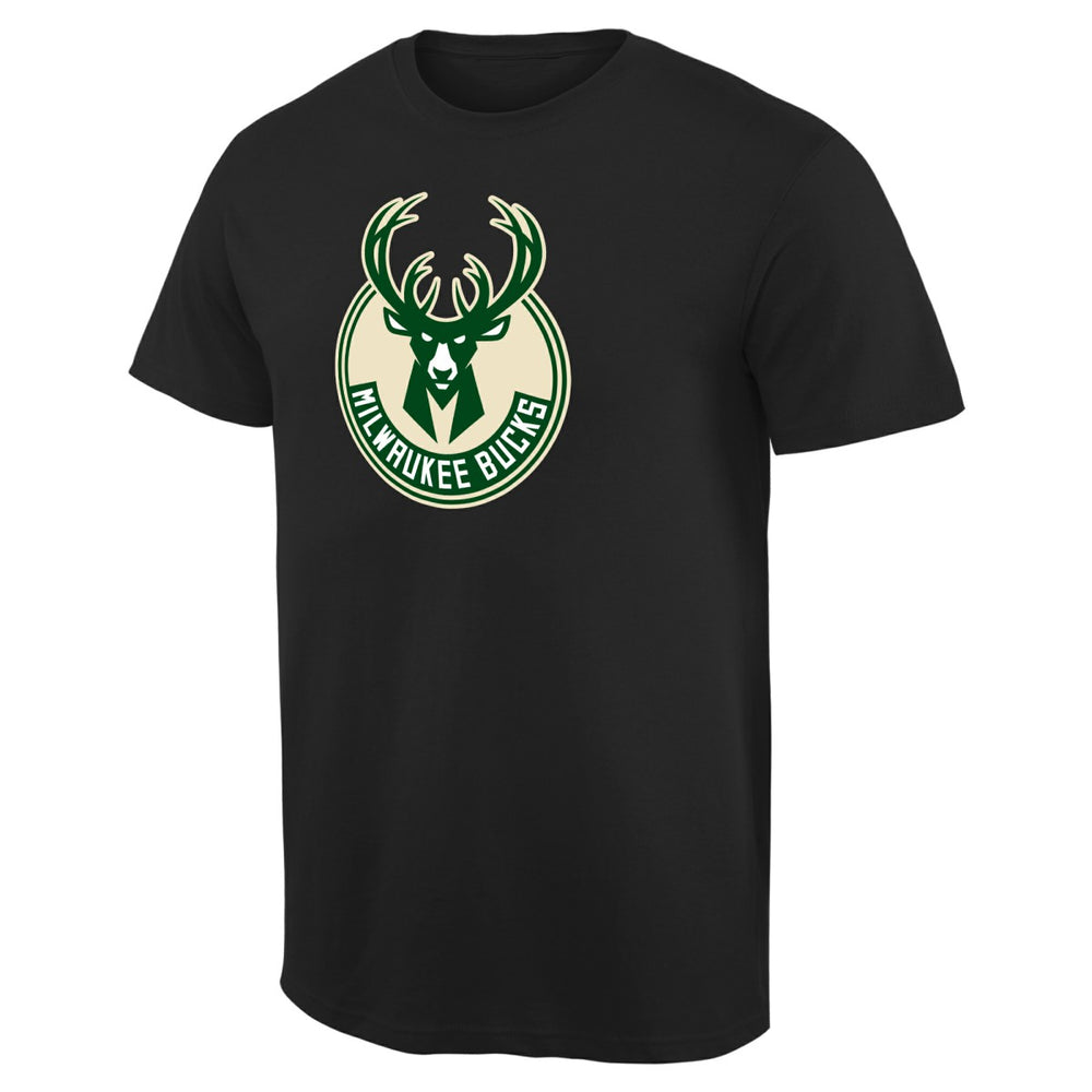 Black Milwaukee Bucks Primary Logo T-Shirt | NBA