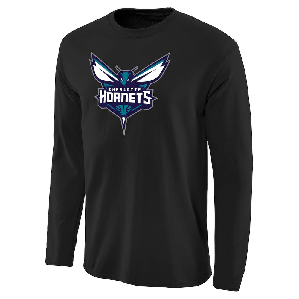 Black Charlotte Hornets Primary Logo Long Sleeve T-Shirt | NBA
