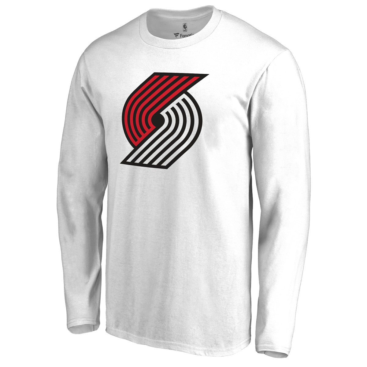 White Portland Trail Blazers Primary Logo Long Sleeve T-Shirt | NBA