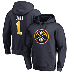 Navy Denver Nuggets #1 Dad Pullover Hoodie sale | NBA